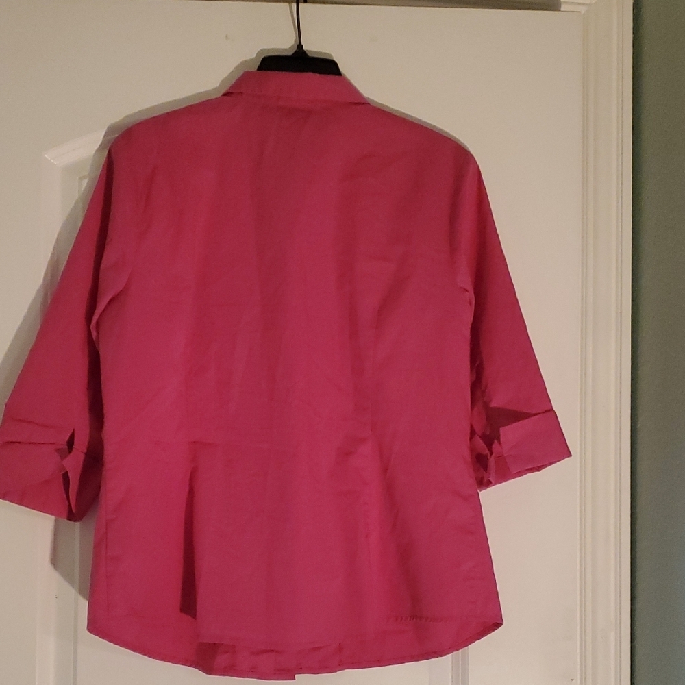 Worthington Pink Petite Button-Up Blouse - Picture 2 of 4